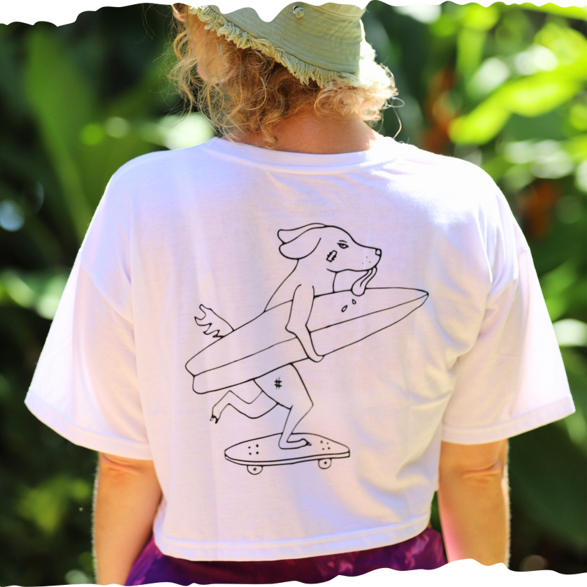 Oversized Crop Bruised Skater